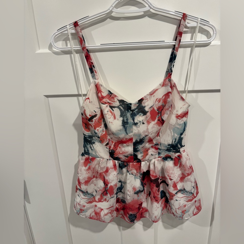 Guess Red and Black Swirl Camisole